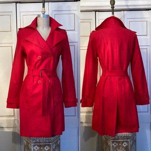 Womens Kenar Trench Raincoat in red, size M